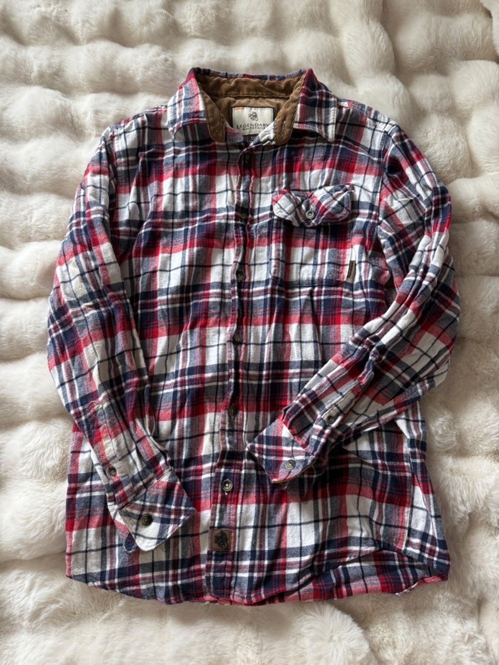 Legendary Whitetails Red, Navy & White Plaid Button-Down Shirt